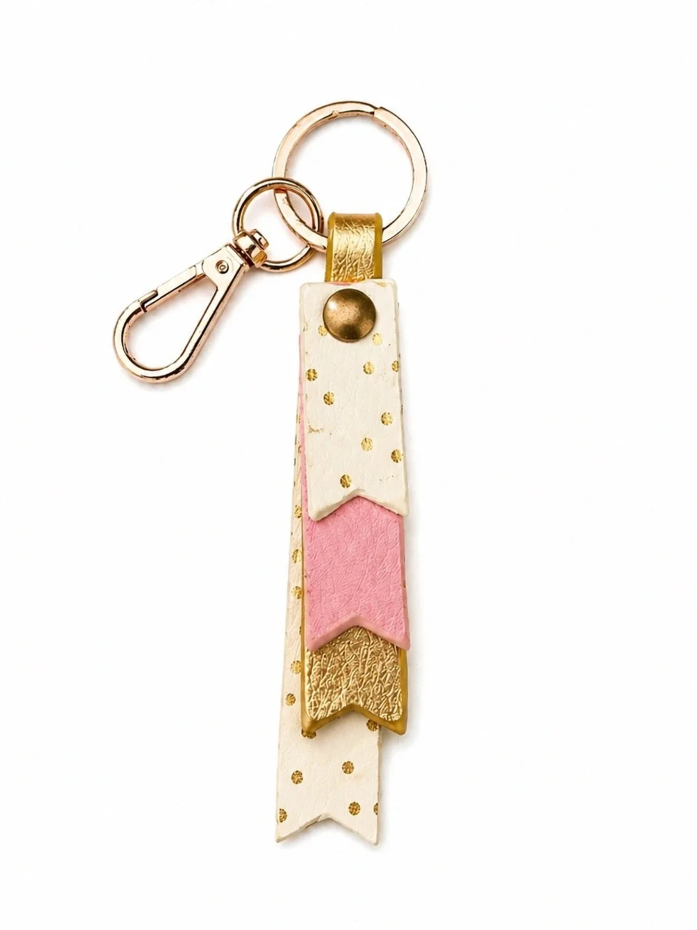 LC Lauren Conrad Pink Gold Tiered Keychain Fob Cute Gift Tassel NWT